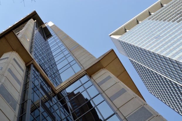 Large commercial building with glass windows built by Above All Construction